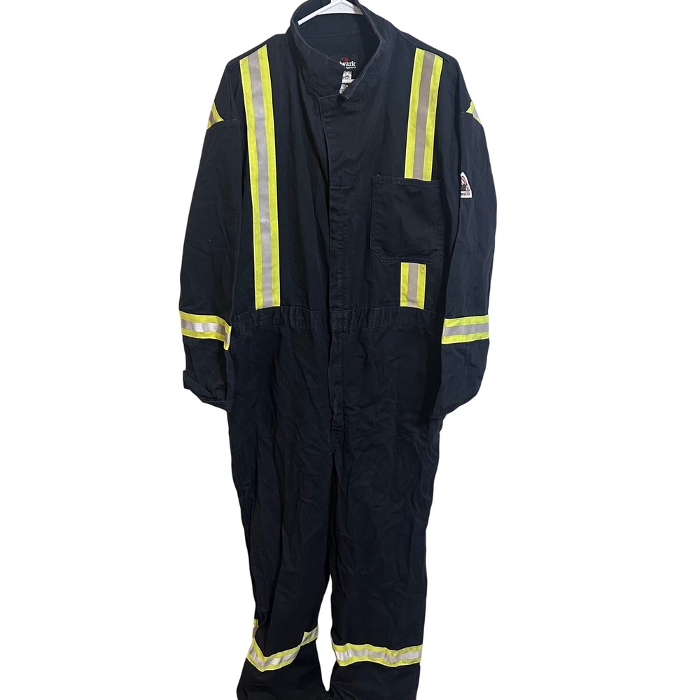 Bulwark Coveralls Mens 50-RG Navy Blue FR Flame Resistant Reflective Workwear